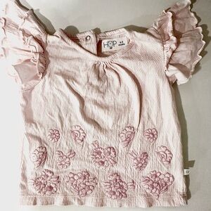 Pink Floral Ruffle Sleeve Shirt Baby Girl 6–9 Months